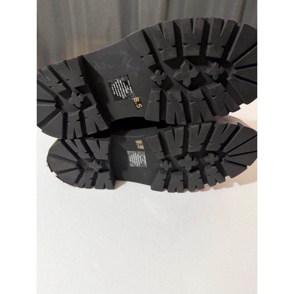 NWOB Steve Madden Reyen Lace-Up Lug-Sole Hiker Boots Black Size 8.5 - Picture 6 of 7